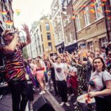 Andrew Derbyshire sings in Archer Street, Soho, for London Pride 2022