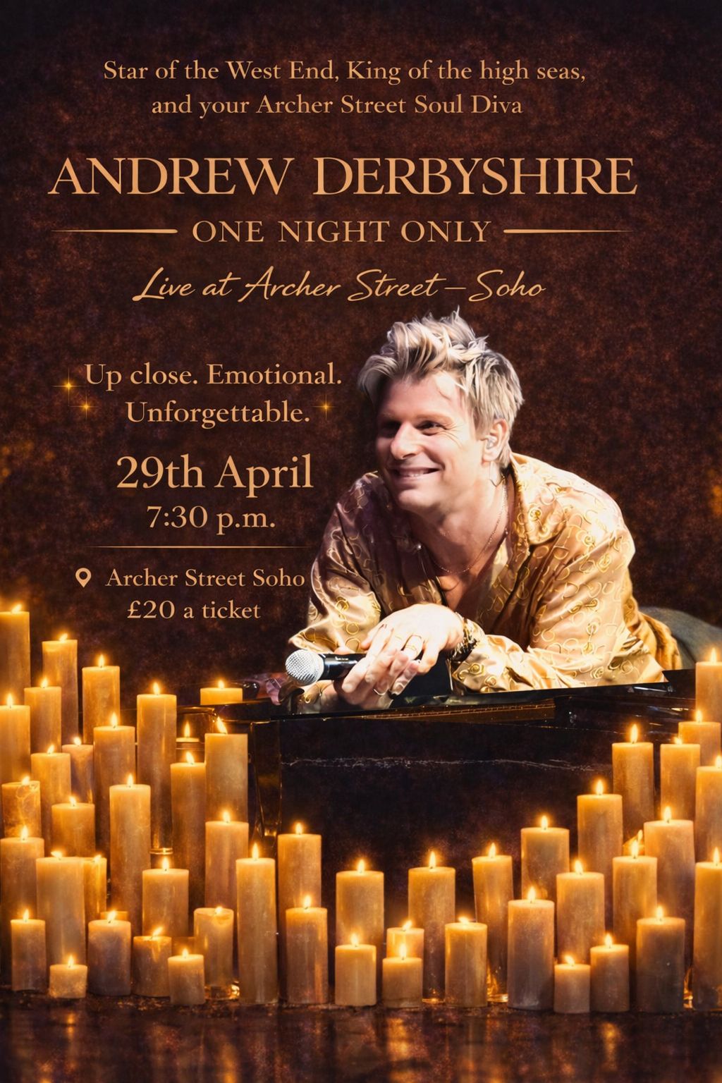 Andrew Derbyshire - One Night Only at Archer Street Soho - 29th April 2026